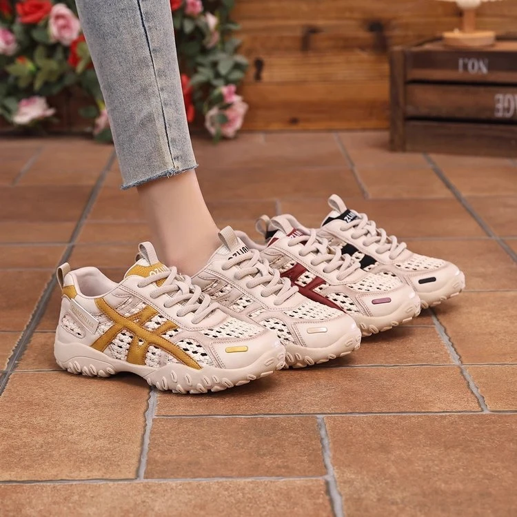 2025夏季新款软底时尚小众百搭增高女鞋网红透气圆头厚底休闲鞋女