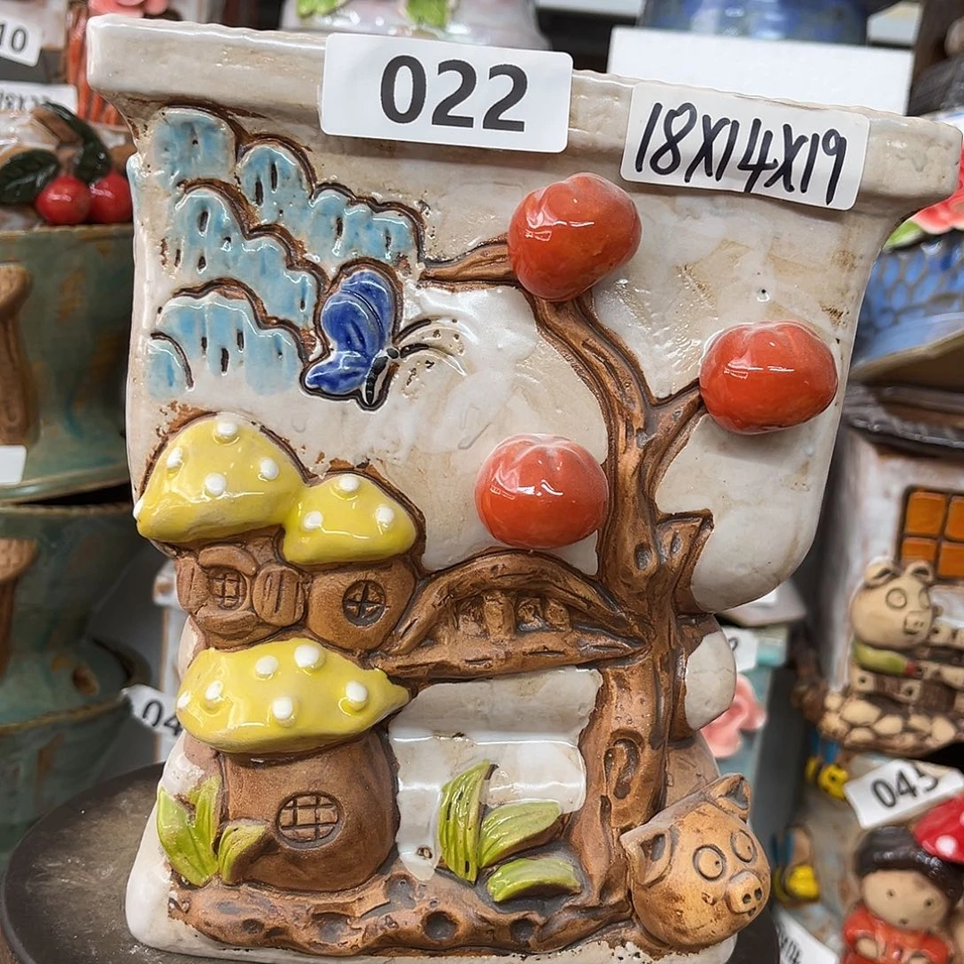 粗陶多肉花盆花盆孤品