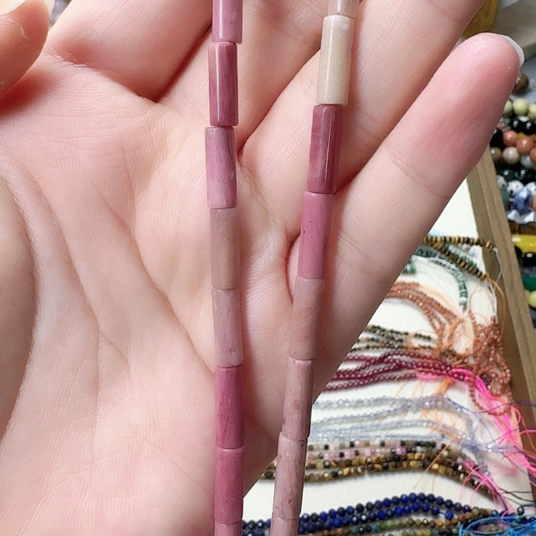 未镶嵌玛瑙/玉髓珠宝半成品红木纹卡4圆管