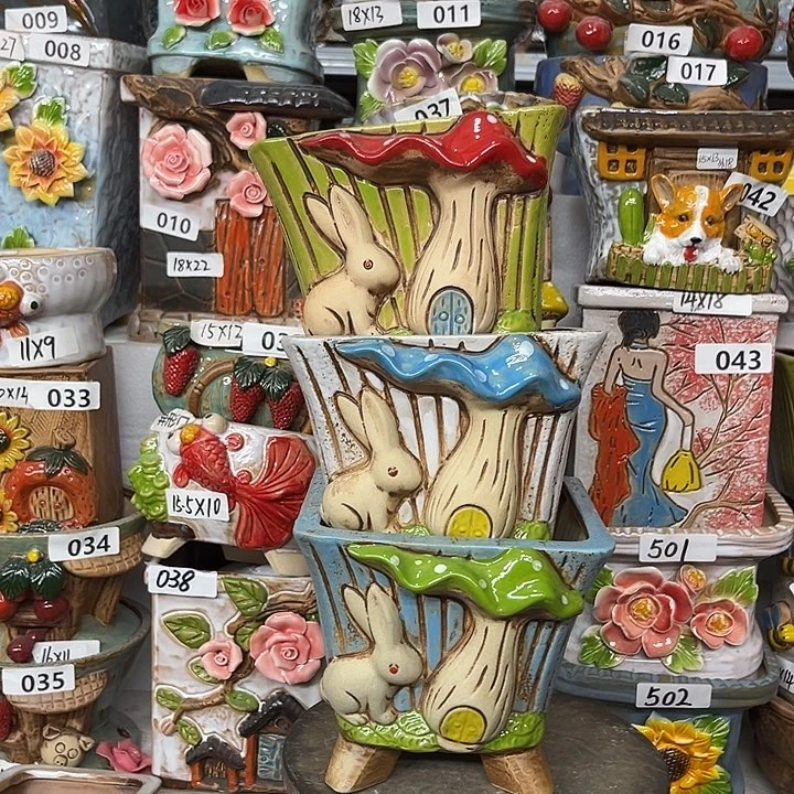 粗陶材质多肉花盆