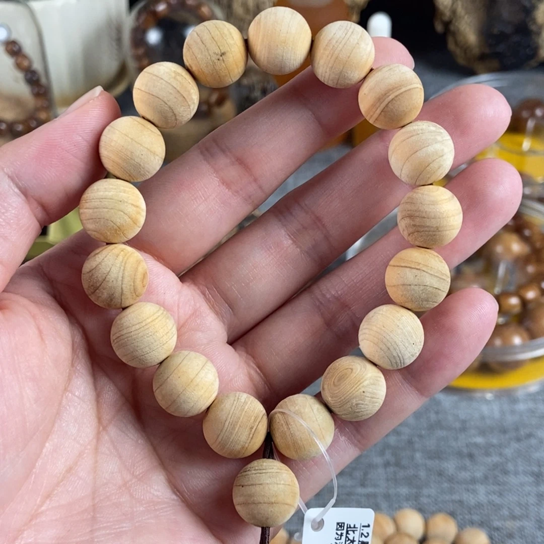 微***笑柏木（崖柏）手串/手链北太行黑油骨料1.2毛料串
