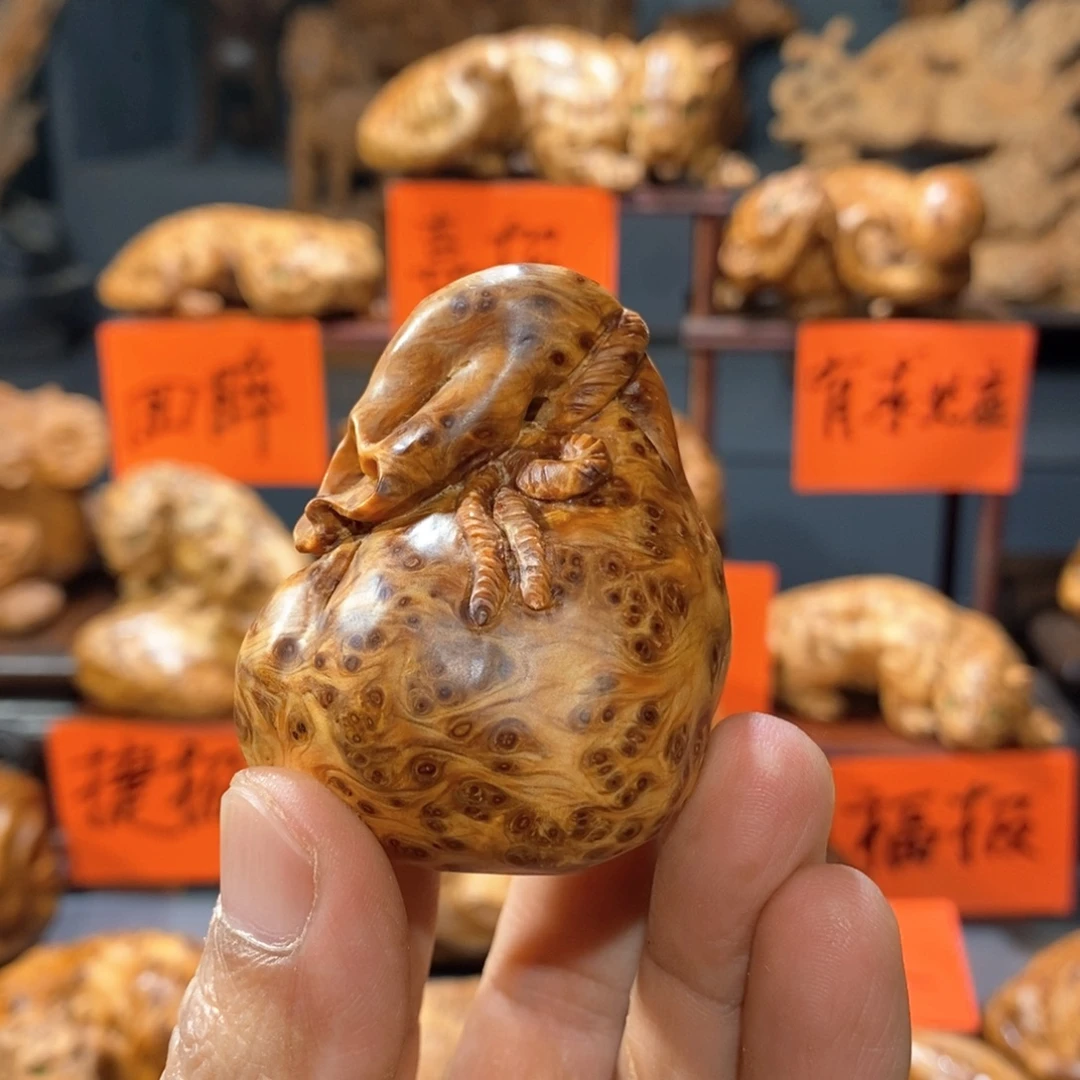 春***@柏木（崖柏）木雕手工把件太行崖柏瘤疤料