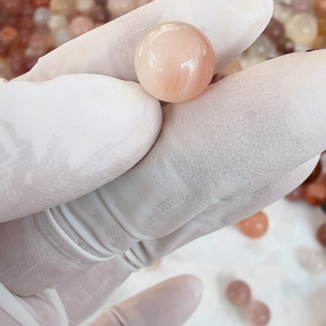 粉兔毛10.4mm打孔定制不退换未镶嵌水晶小*静