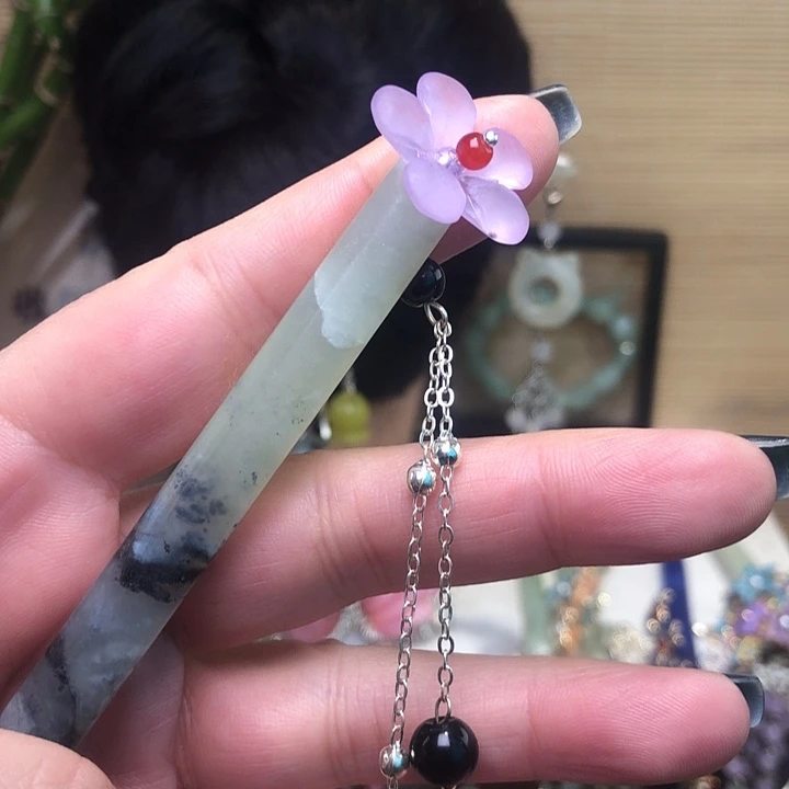 蛇纹石玉未镶嵌发簪