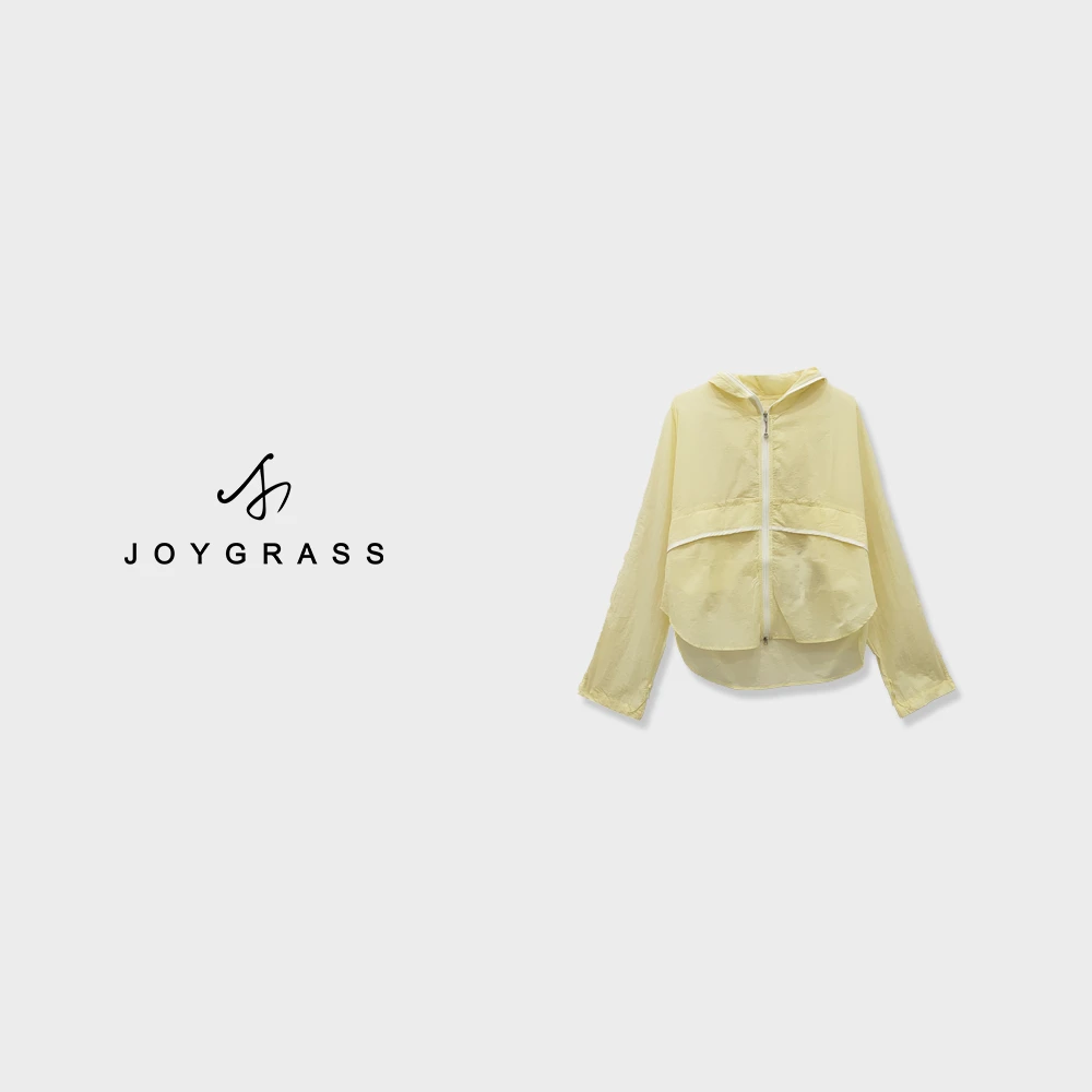 JOYGRASS(乔伊)女士时尚休闲外套W-02096短款上衣宽松短外套