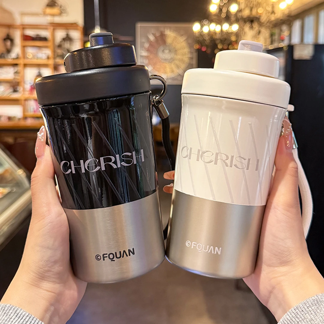 保温杯女士男款高颜值咖啡杯316不锈钢茶水分离水杯学生便携杯子