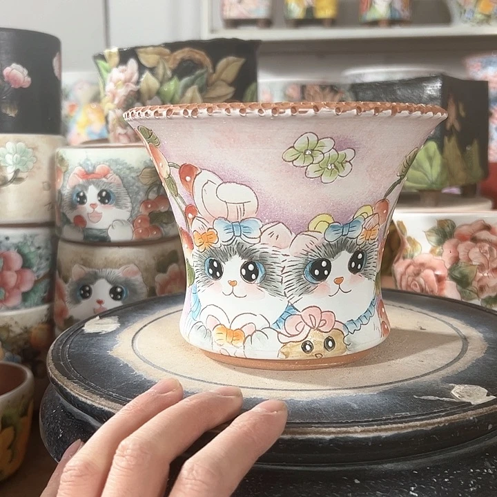 景德镇市昌江区手绘花盆 满38包邮