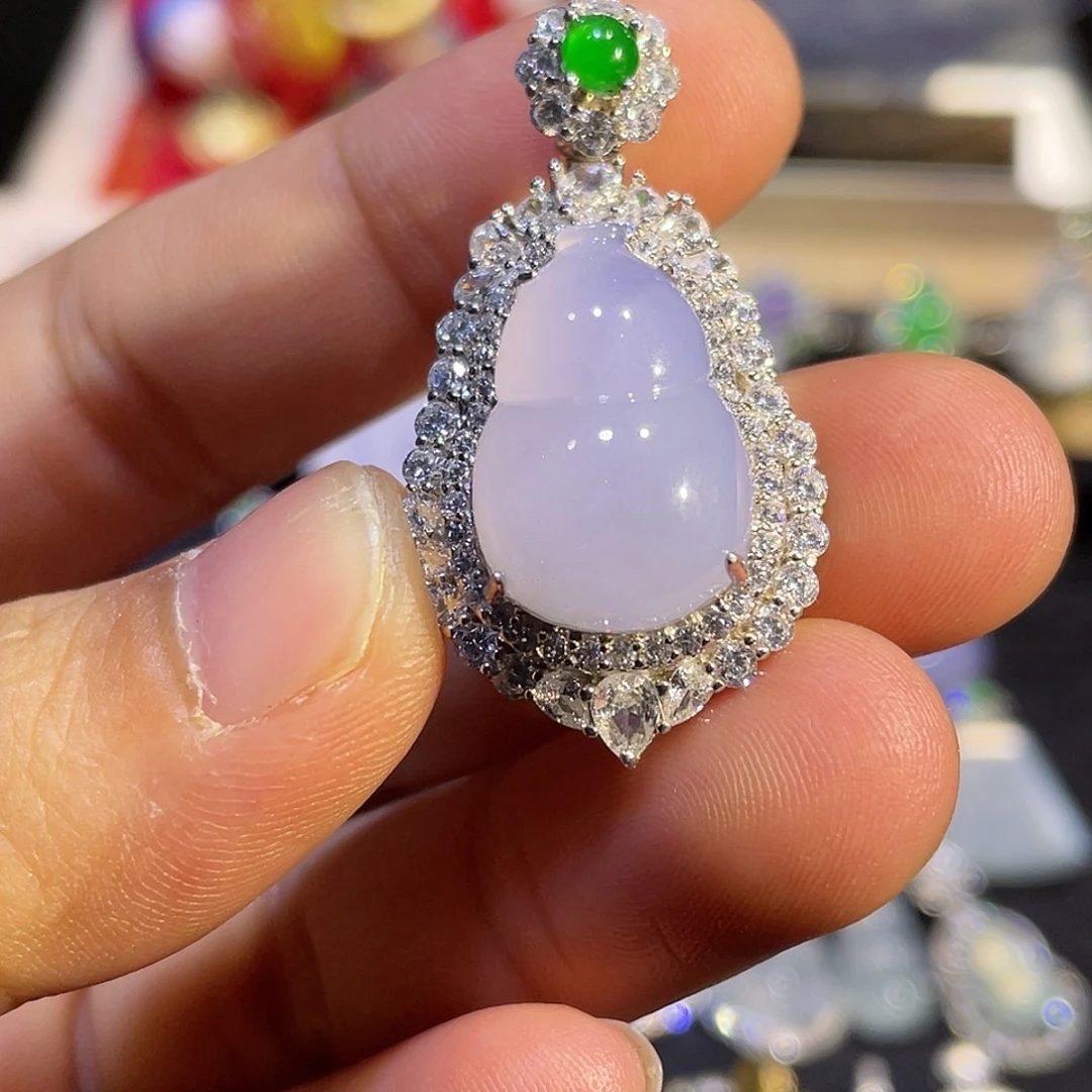 翡翠银S925镶嵌吊坠(不含链)