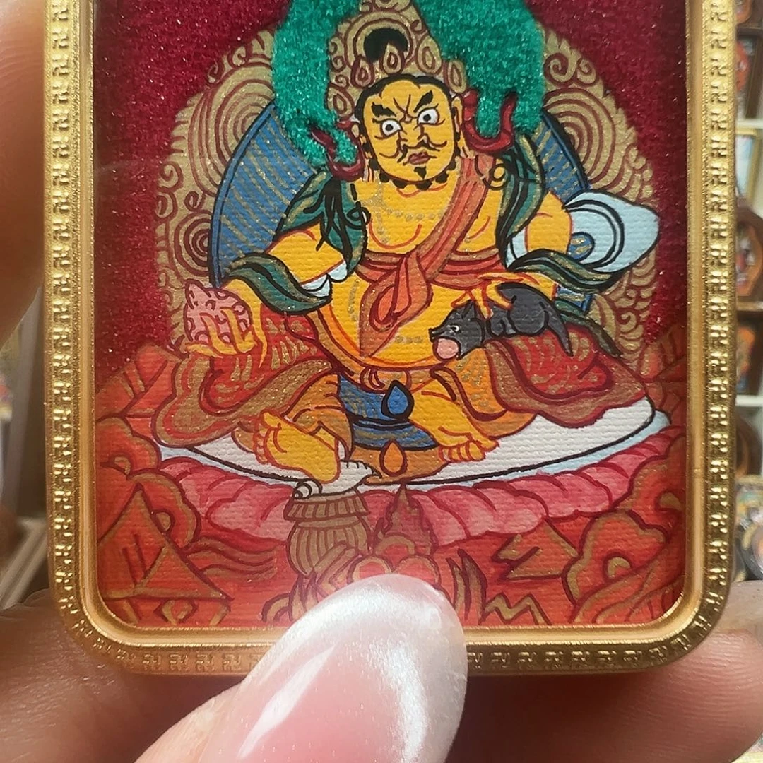 吊坠粗矿砂纯手绘黄老爷单面卡