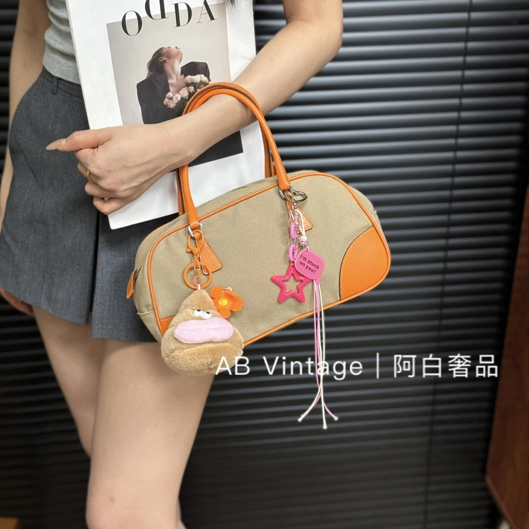 95新 Prada/普拉达 阿白奢品/Prada 拼色保龄球