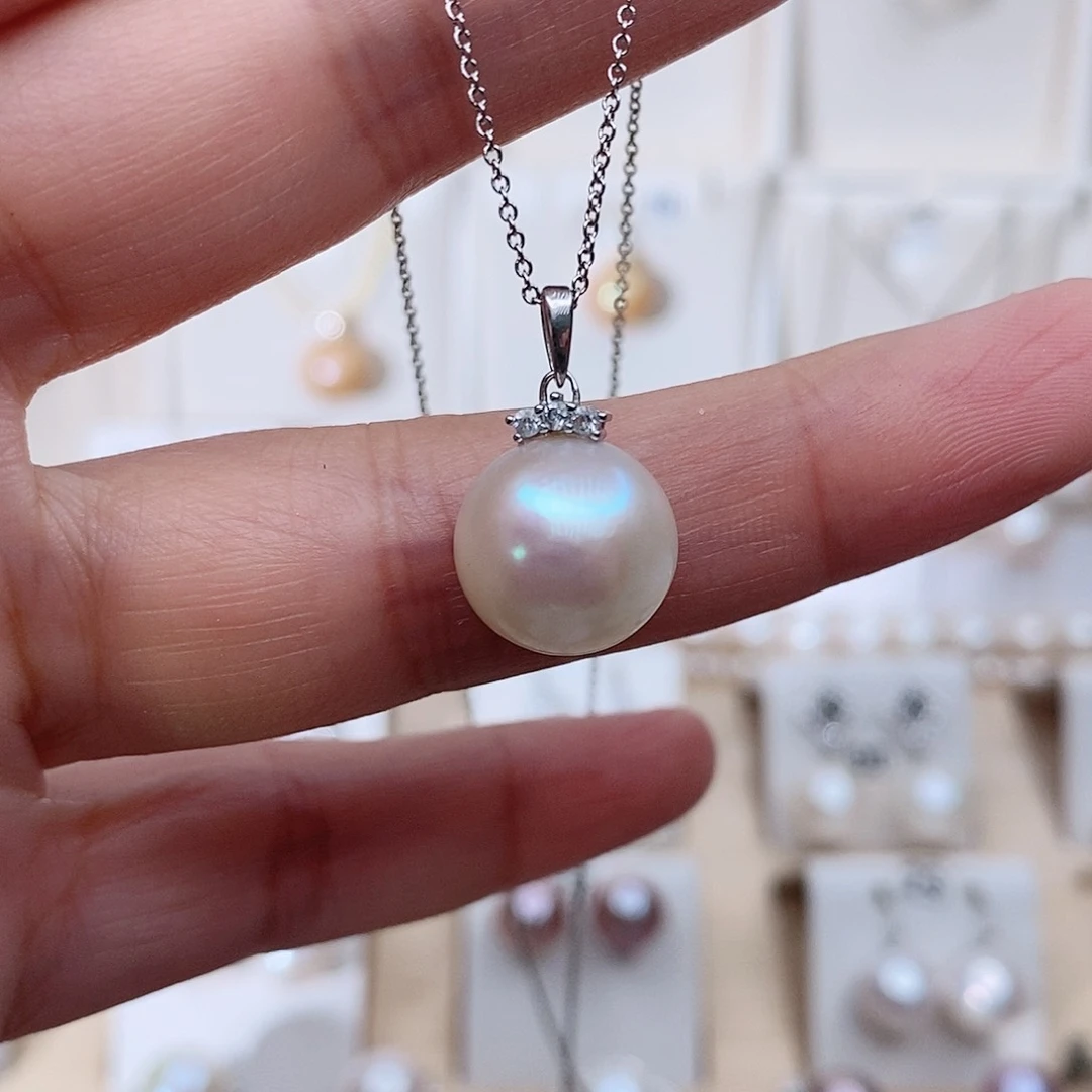 银S925镶嵌吊坠淡水珍珠