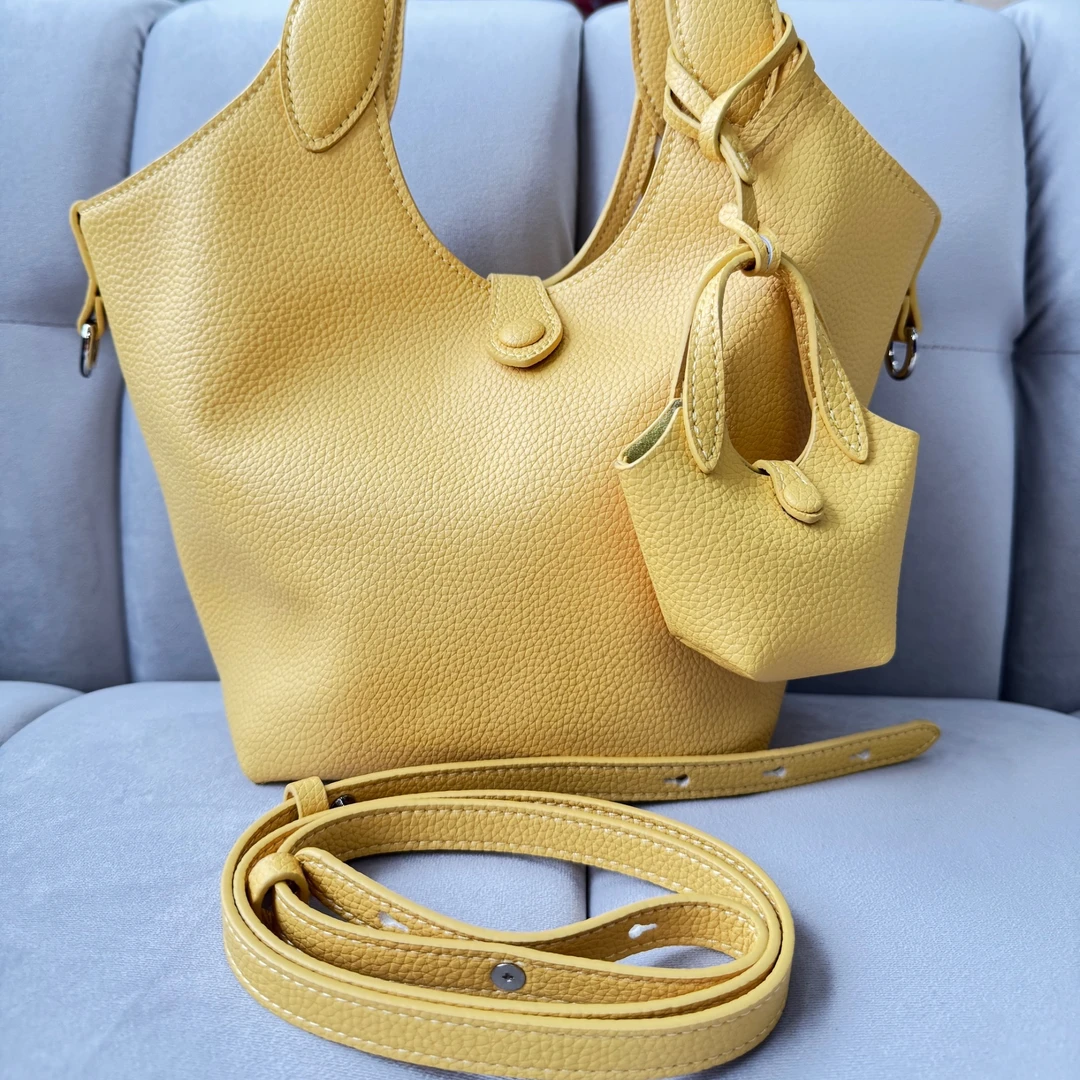 HiSmile单肩牛皮菜篮子水桶包 1025