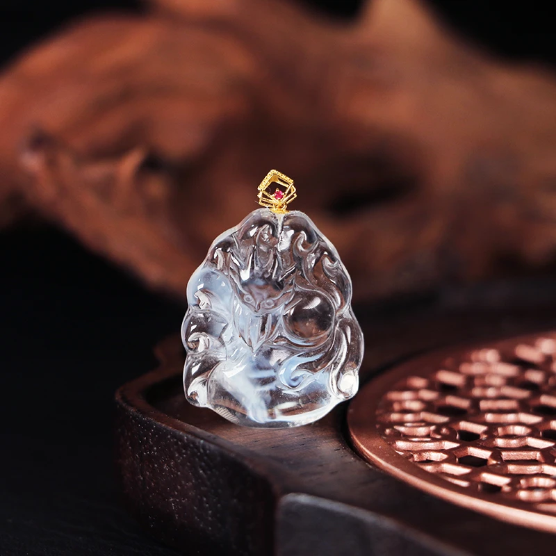 天使之翼：18k蓝针九尾狐吊坠-多样性发其一