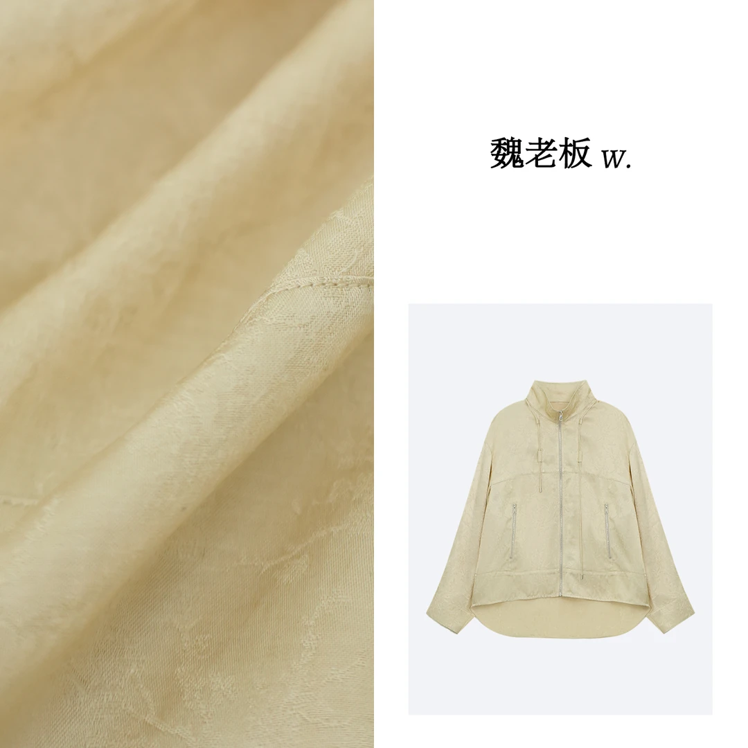 W.Diva【熠熠生辉】亚麻+莱赛尔中式提花休闲外套1C28Y4226
