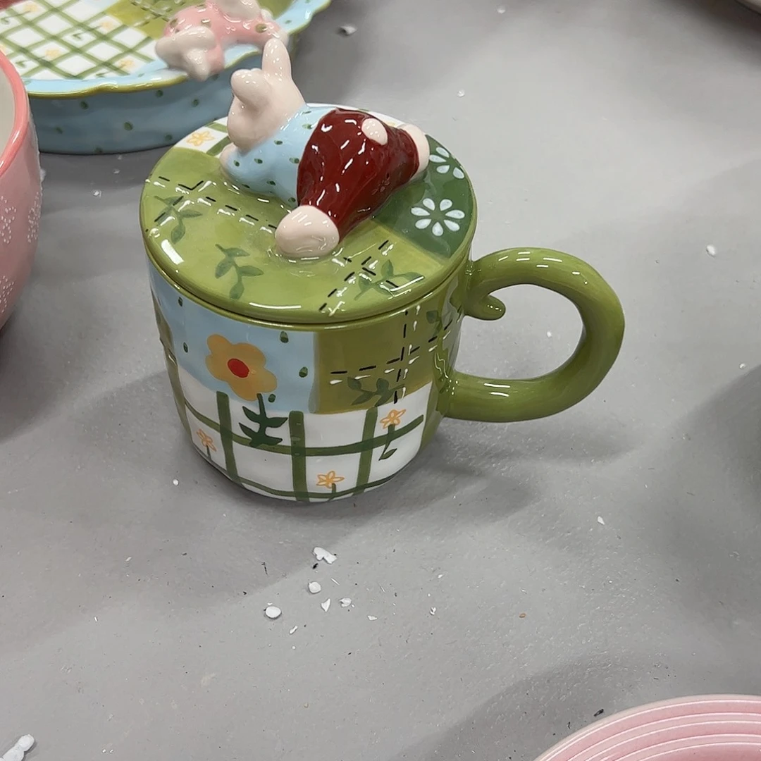 老姊妹家瓷器好漂亮手作bei带盖翡翠绿