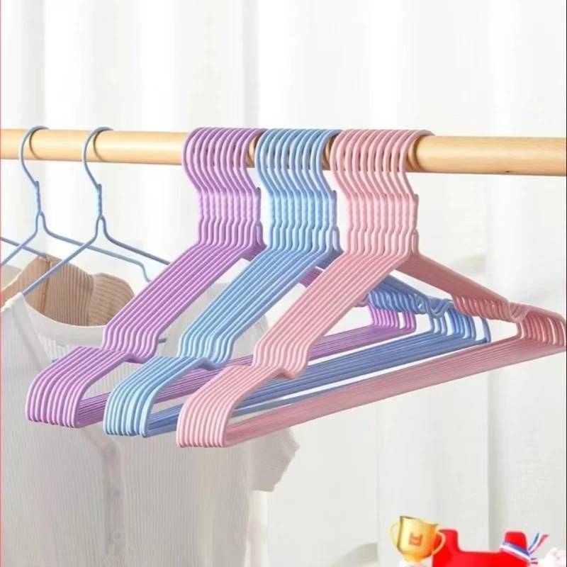【福利品】10支颜色随机成人衣架防锈防爆晒衣架子无痕晾衣架家用