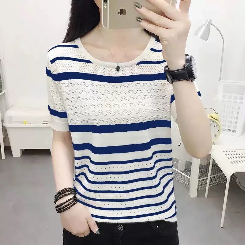 2025新款显瘦时尚条纹上衣毛衣毛衫FC