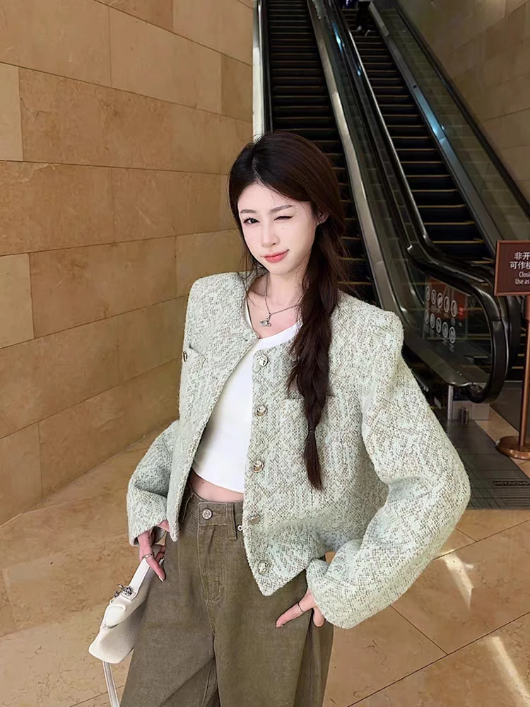 【运费补贴】新款羊毛小香风2025秋季短外套女高级感韩系上衣