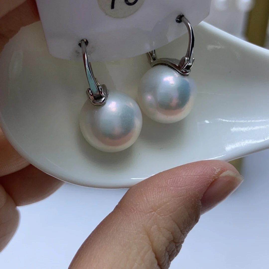 淡水珍珠耳饰银S925镶嵌