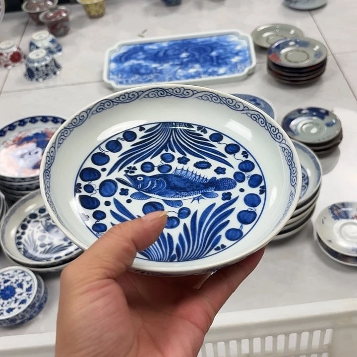 瓷片青花鱼藻大胡乘景德镇