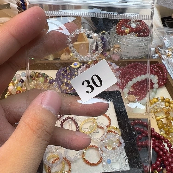 水晶手链未镶嵌天然水晶手串30