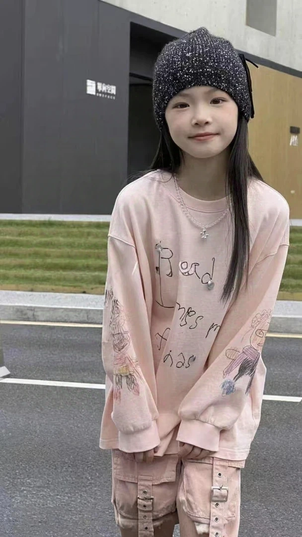 女童长袖t恤春夏装2025新款宽松中大童上衣儿童装打底衫潮