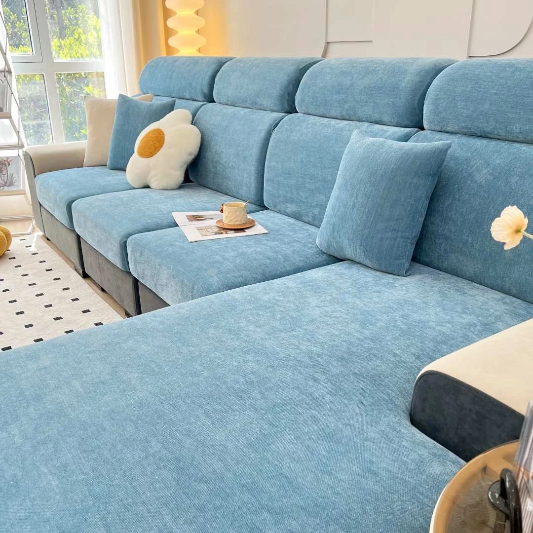 沙发套罩全包万能新款雪尼尔防滑无需测量坐垫套罩抱枕套靠背套