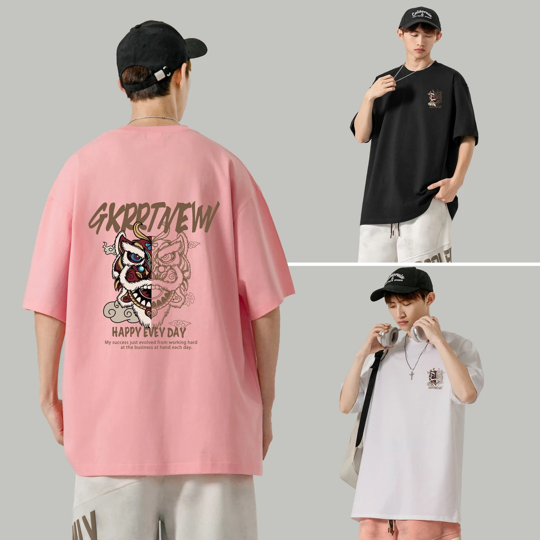 明尼凯纯棉短袖T恤男夏季新款宽松大码潮牌休闲青少年学生半袖衣