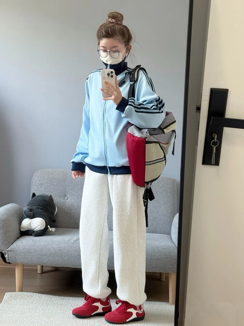【潮人穿搭】男女同款拼色立领卫衣外套