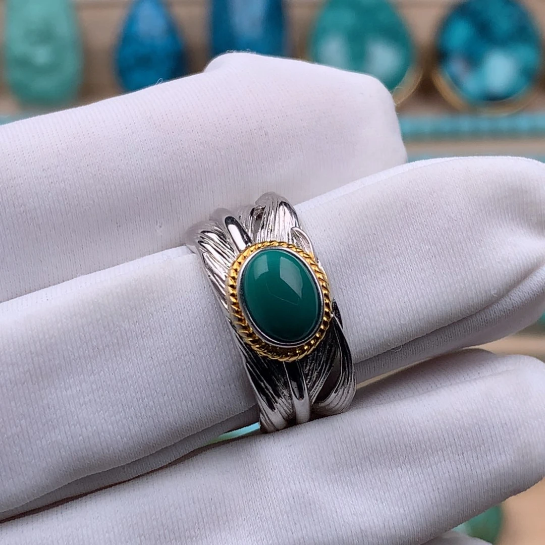 绿松石银S925镶嵌珠宝奇石