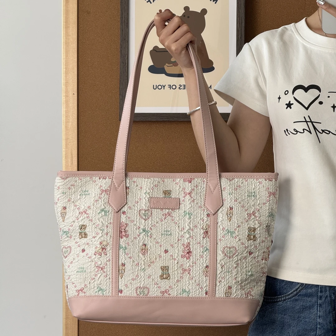 一张同学【长约38宽10高28单位厘米】时尚单肩包C6303粉色不带公仔