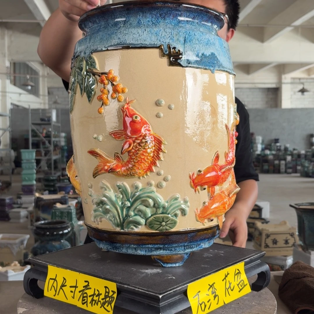 。一风堂石湾花盆 色差 内21*37