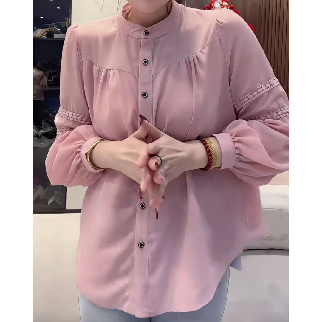 今年流行穿搭2025夏季新款温柔风防晒INS风纯色休闲衬衫长袖上衣