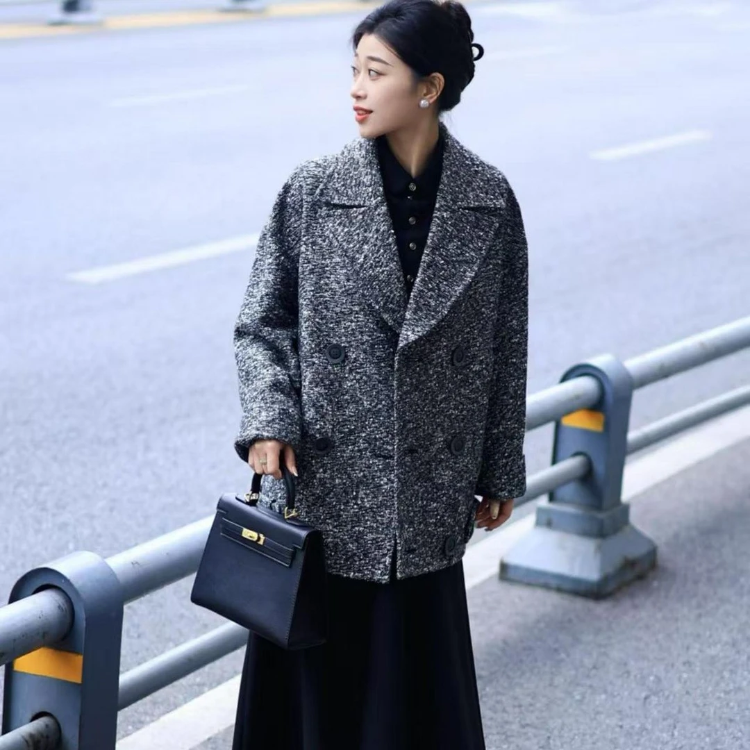 阿家专柜正品格雷系廓形小香风夹克气质外套 5400921-7111321-001
