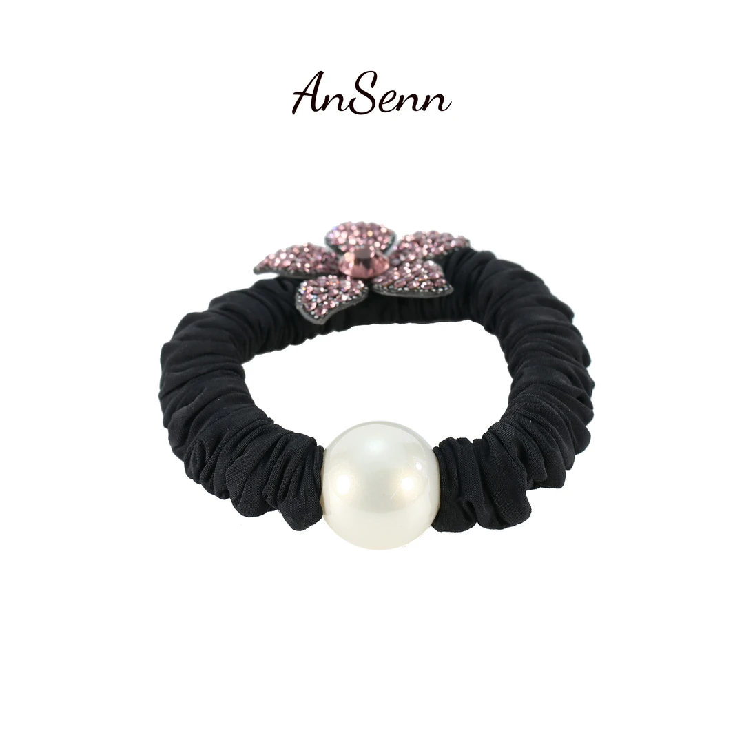 【小魏总珠宝】粉色山茶花发圈（19mm）高马尾不伤头发轻奢简约饰品