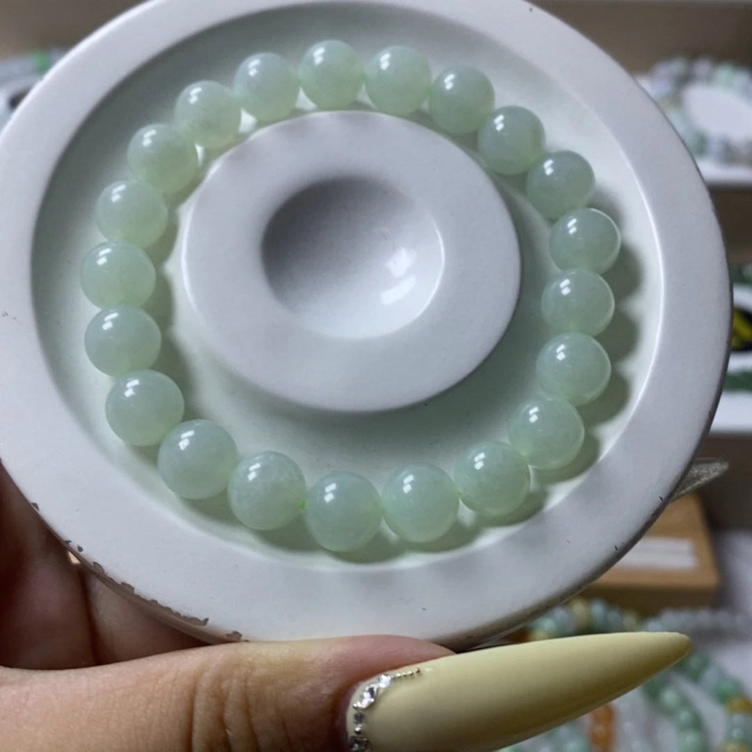 未镶嵌手链翡翠晴绿底卡8.8