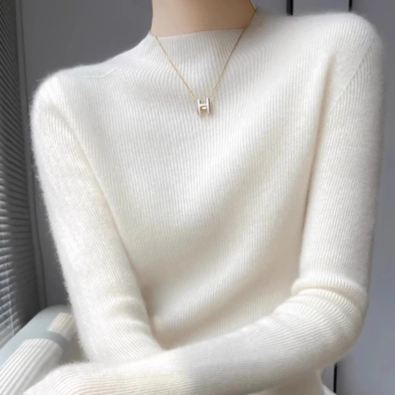 针织女毛针织衫妈妈秋冬高领毛衣秋冬打底衫上衣百搭