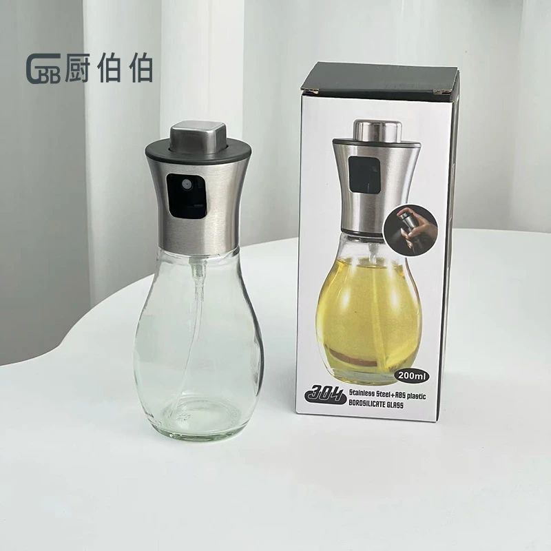 圆形喷油壶200ML不挂油喷油瓶子烘焙油壶