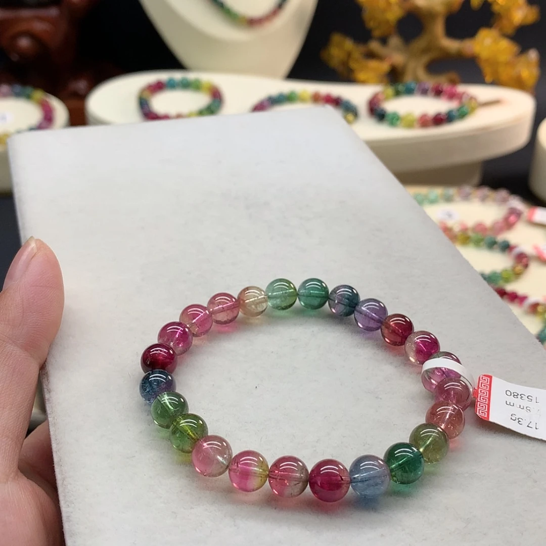 【闪购商品】未镶嵌手链碧玺艳丽西瓜单圈7.8