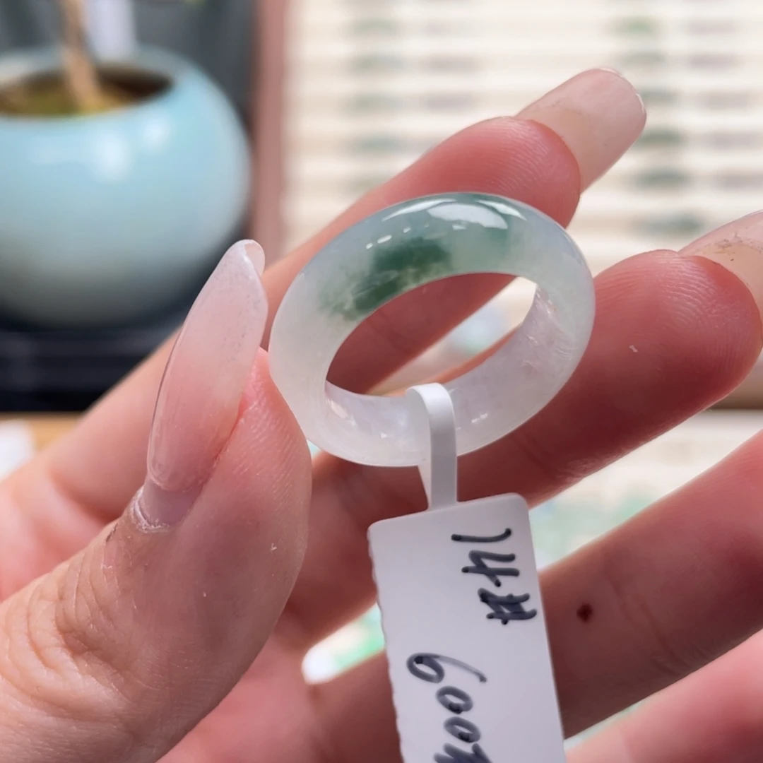 翡翠未镶嵌戒圈a35港圈14冰飘花