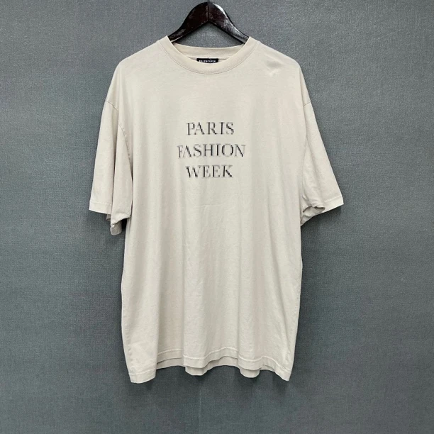 99新 Balenciaga/巴黎世家 马赛克模糊字母印花短袖T恤/s码