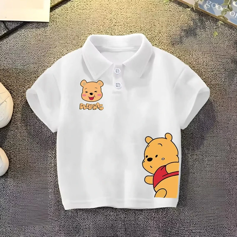 男童翻领短袖POLO衫夏季新款洋气百搭宽松儿童半袖打底衫白色上衣
