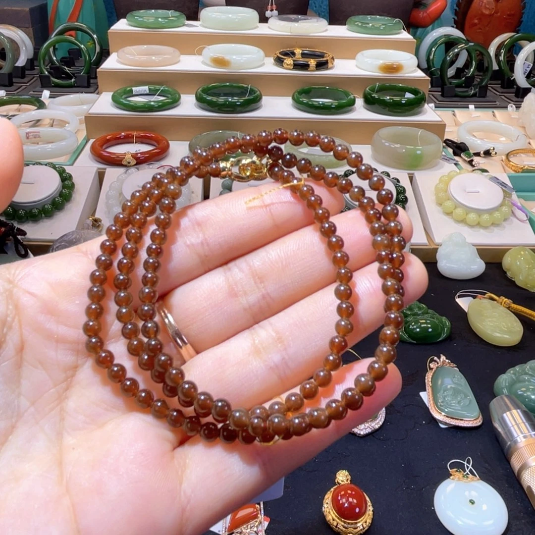 和田玉未镶嵌颈饰高品糖玉108