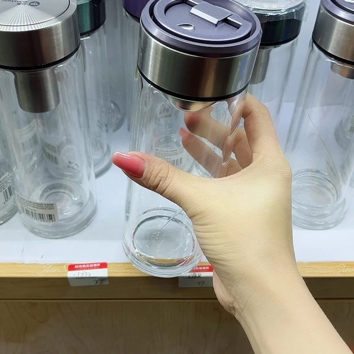 高硼硅加厚玻璃杯520-7水泥灰