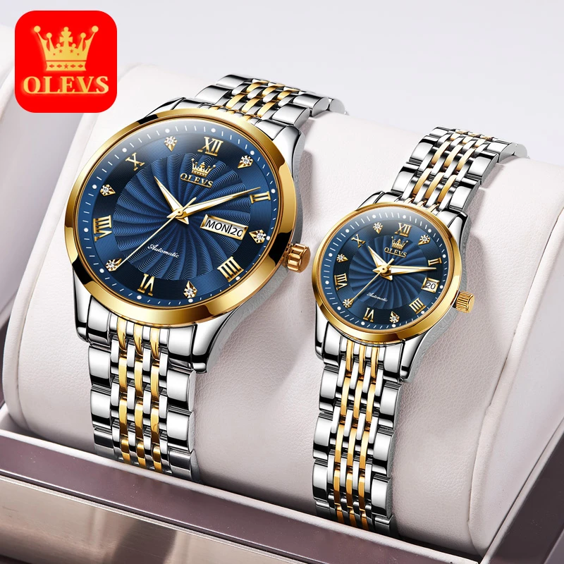 2025新款正品全自动机械表防水情侣手表男女款双日历夜光时尚腕表