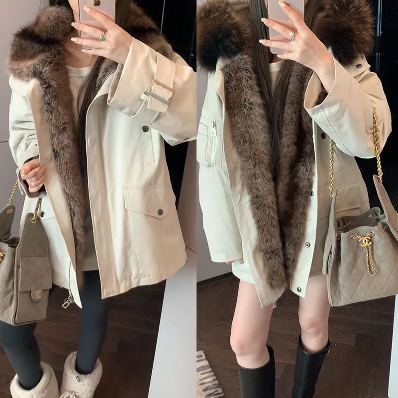 【mimius】&喵喵 毛毛派克廓形工装外套 汉服()F12202