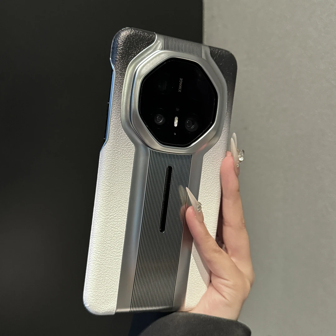 适用华为mate70rs非凡大师手机壳格调渐变超薄真皮mate60rs保护壳