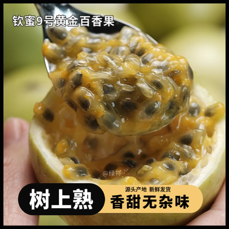 绿符【钦蜜9号黄金百香果】当季正宗新鲜孕妇水果纯甜口感5/3包邮