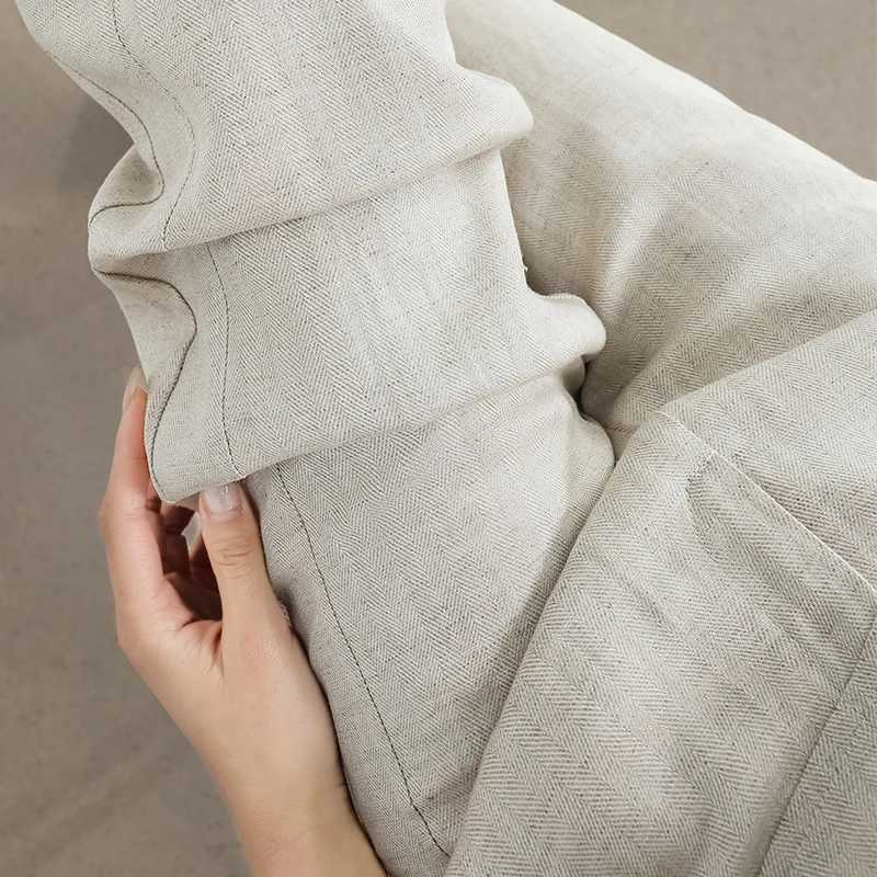 [1]女夏高腰直筒窄版宽松垂感休闲薄款瘦版阔腿裤2025新