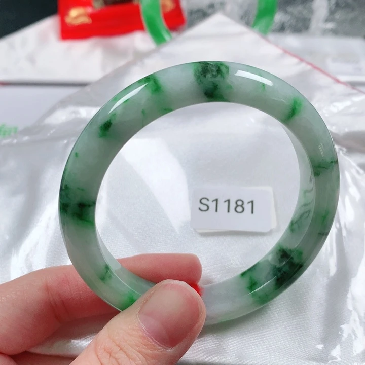 未镶嵌手镯翡翠缅甸天然A货翡翠手镯S1181圈口55